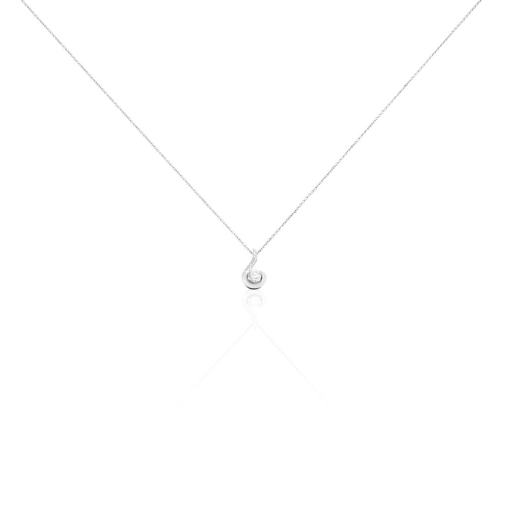 Collier Vrille Accompagnee Or Blanc Diamant - Colliers avec pierres Femme | Marc Orian