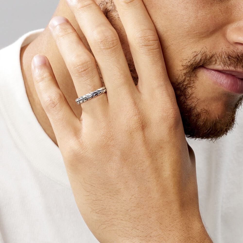 Bague Denys Argent Blanc - Bagues grosses Homme | Marc Orian