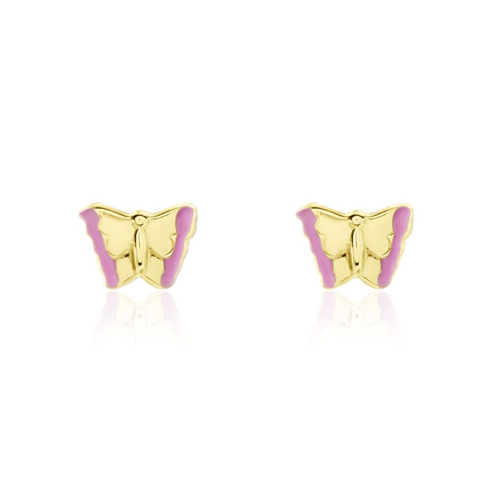 Boucles D'oreilles Puces Bartholomée Papillon Or Jaune - Puces Femme | Marc Orian