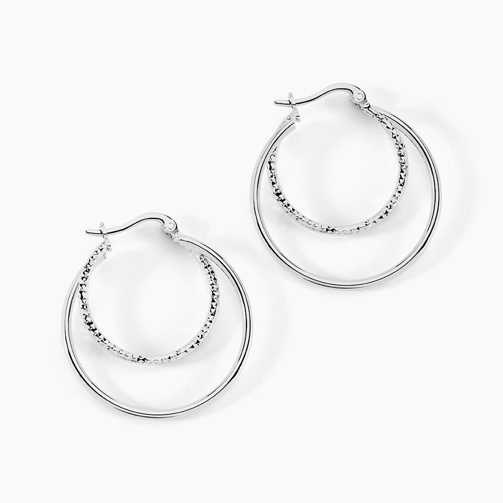 Créoles Argent Blanc Marjorie - Créoles Femme | Marc Orian