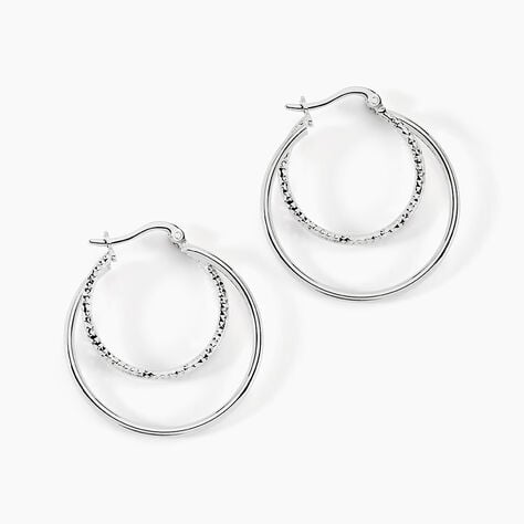 Créoles Argent Blanc Marjorie - Créoles Femme | Marc Orian