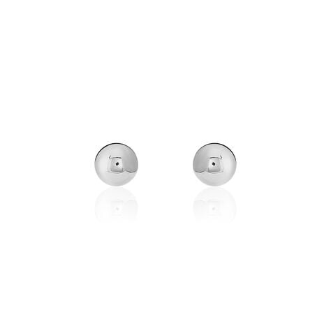 Boucles D'oreilles Puces Fidelia Boule Or Blanc - Puces Femme | Marc Orian