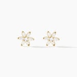 Boucles D'oreilles Puces Eleanor Fleur Or Jaune Oxyde De Zirconium - Puces Femme | Marc Orian
