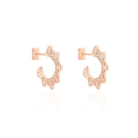 Créoles Avia Rondes Or Rose Oxyde De Zirconium - Créoles Femme | Marc Orian