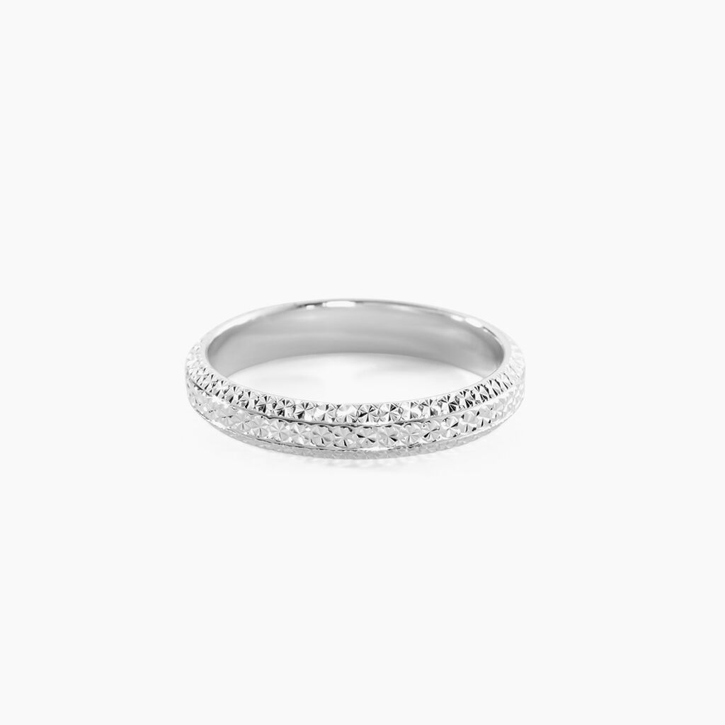 Alliance Multi Facettes Diamantee Or Blanc - Alliances duo Unisex | Marc Orian