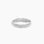 Alliance Multi Facettes Diamantee Or Blanc - Alliances duo Unisex | Marc Orian