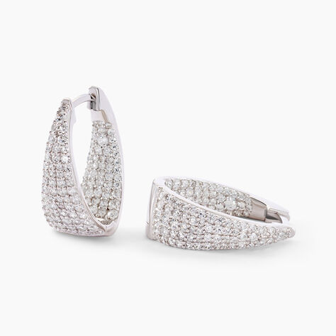 Créoles Soazig Argent Blanc Oxyde De Zirconium - Créoles Femme | Marc Orian