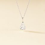 Collier Goutte Or Blanc Oxyde De Zirconium - Colliers avec pierres Femme | Marc Orian