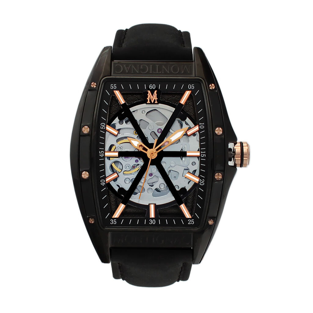 Montre Montignac Tonneau Automatiquev Noir - Montres automatiques Homme | Marc Orian