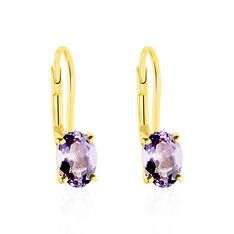 Boucles D'oreilles Pendantes Hedel Or Jaune Amethyste - Boucles d'oreilles Pendantes Femme | Marc Orian
