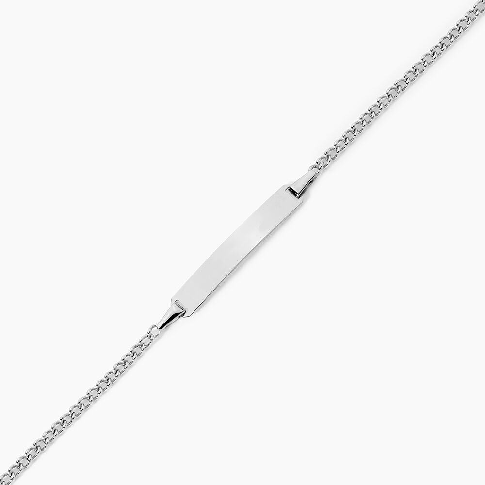 Bracelet Identit&eacute; Etheline Maille Gourmette Or Blanc - Gourmettes Enfant | Marc Orian