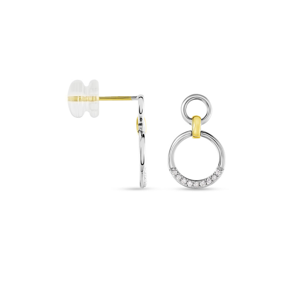 Boucles D'oreilles Pendantes Or Bicolore Nioline Diamants - Pendantes Femme | Marc Orian