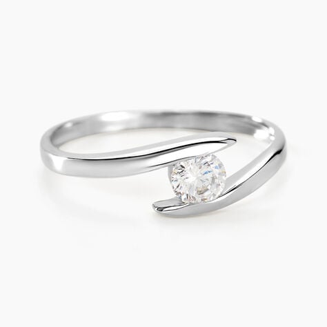 Bague Solitaire Camilia Or Blanc Oxyde De Zirconium - Solitaires Femme | Marc Orian