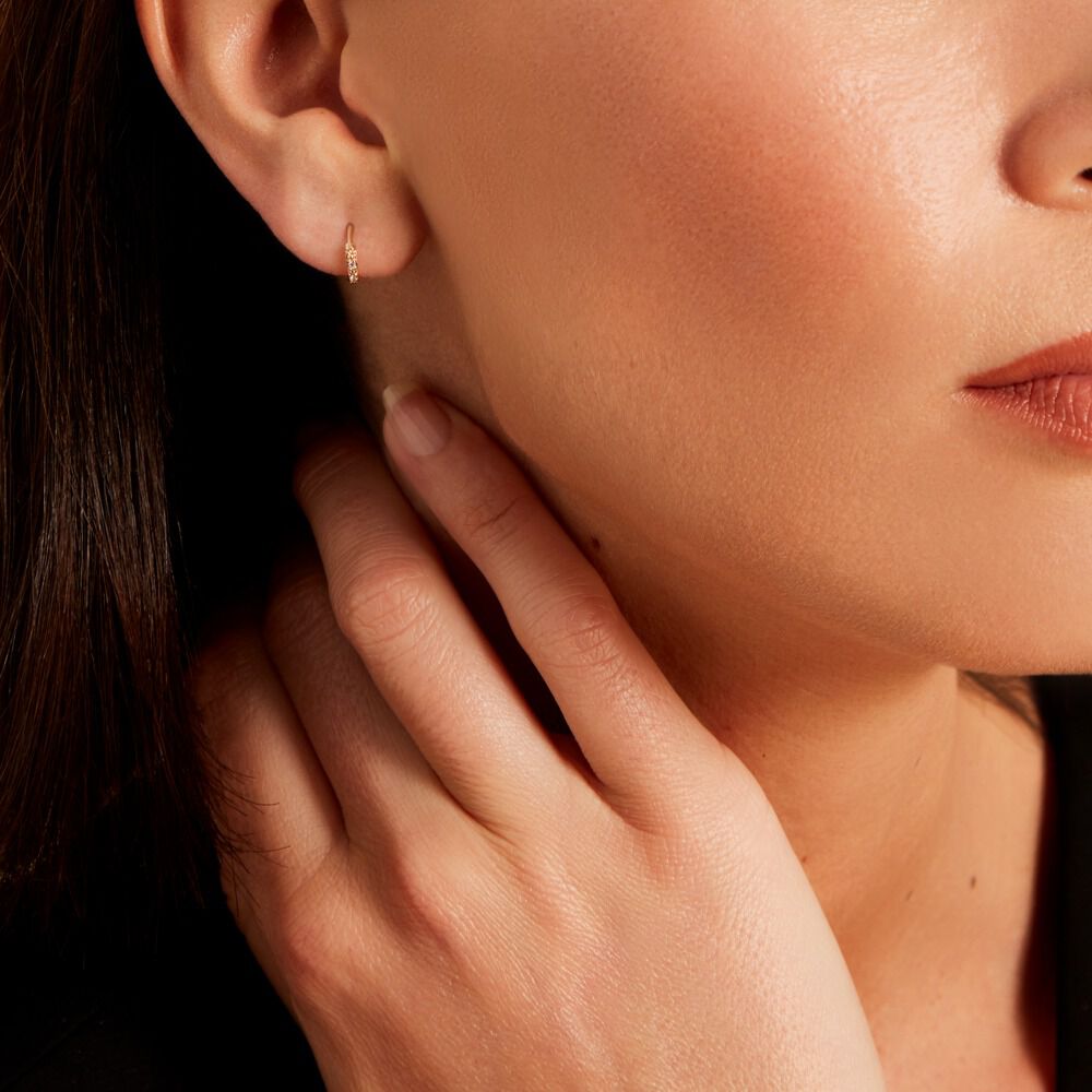 Créoles Plaqué Or Jaune Mimy Oxydes De Zirconium - Créoles Femme | Marc Orian