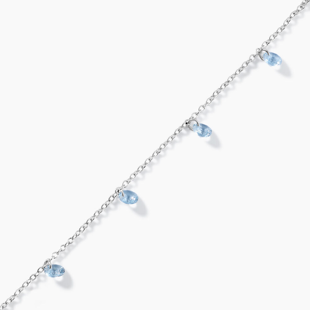 Bracelet Collie Argent Blanc Oxyde De Zirconium - Bracelets chaînes Femme | Marc Orian