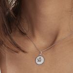 Pendentif Ange Rond Satine Or Blanc - Bijoux personnalis&eacute;s Enfant | Marc Orian