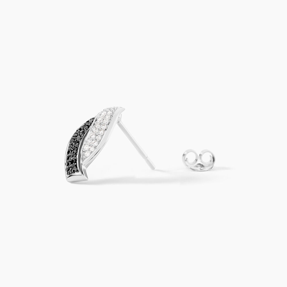 Boucles D'oreilles Puces Oia Or Blanc Diamant -  Femme | Marc Orian