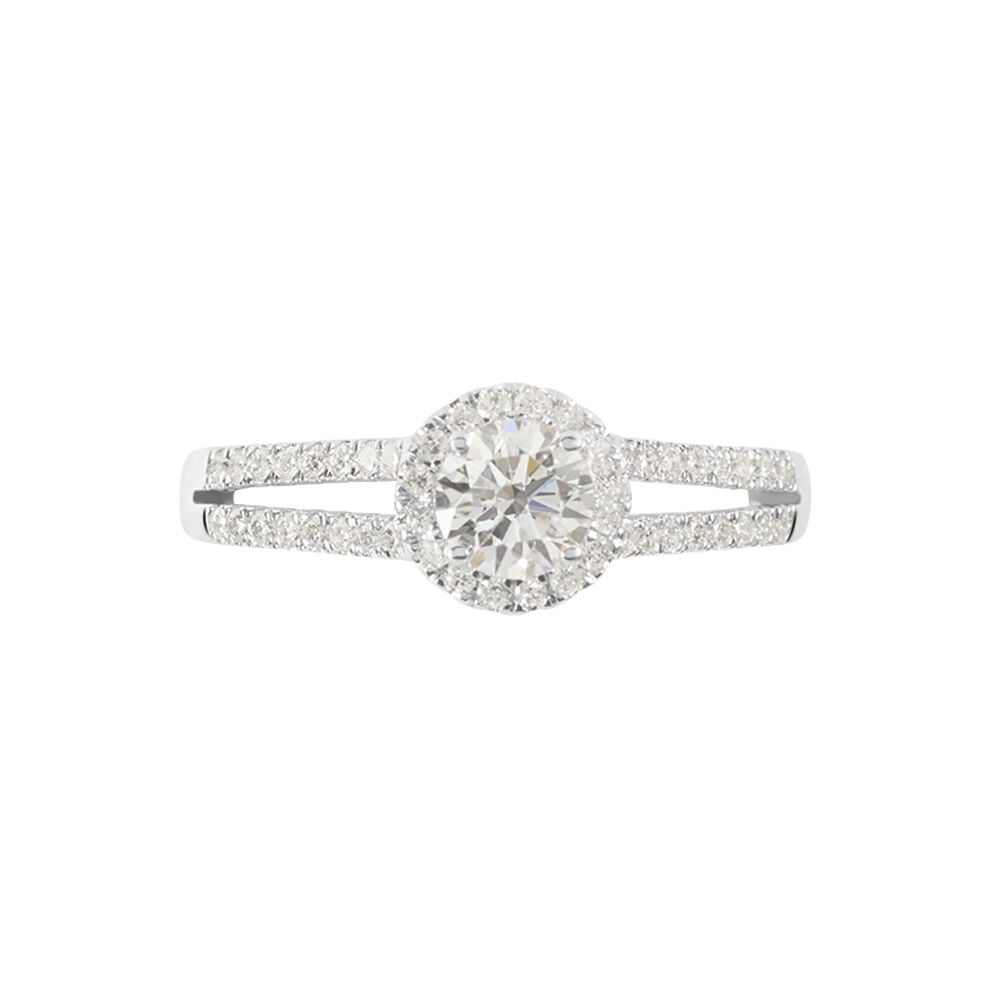 Bague Solitaire Accompagné Sosanna Or Blanc Diamant Synthétique - Solitaires Femme | Marc Orian