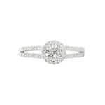 Bague Solitaire Accompagn&eacute; Sosanna Or Blanc Diamant Synth&eacute;tique - Parures de mariage Femme | Marc Orian