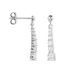 Boucles D'oreilles Pendantes Dervla Argent Rhodi&eacute; Oxyde De Zirconium - Pendantes Femme | Marc Orian