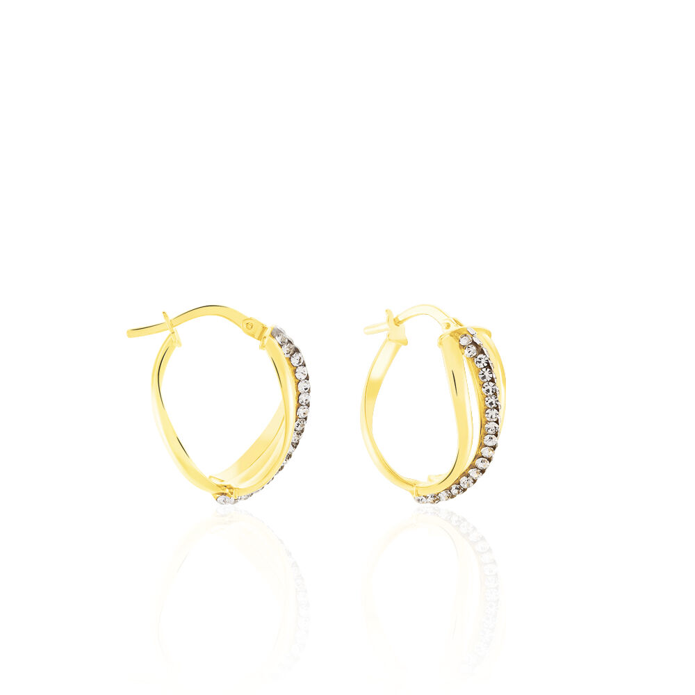 Créoles Eliseo Or Jaune Strass - Créoles Femme | Marc Orian