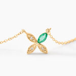 Collier Flower Power Or Jaune Emeraude Diamant - Colliers avec pierres Femme | Marc Orian