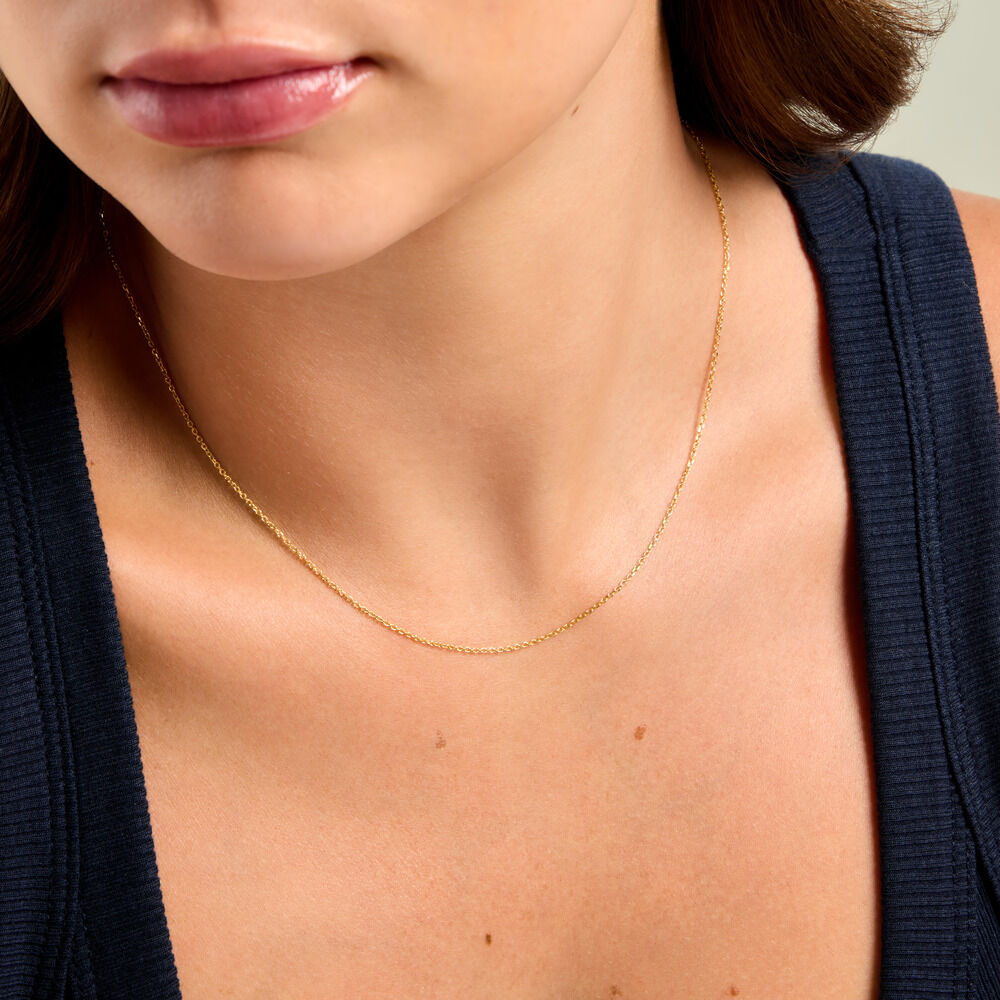 Chaine Igoa Maille Forcat Diamantee Argent Dor&eacute; A L'Or 750/1000 - Chaines Unisex | Marc Orian