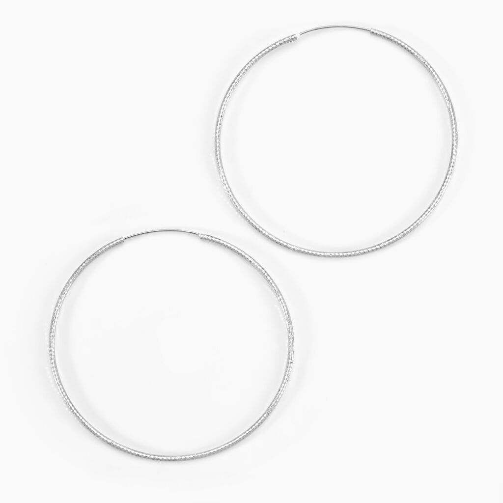 Créoles Argent Blanc Agathe - Grosses créoles Femme | Marc Orian