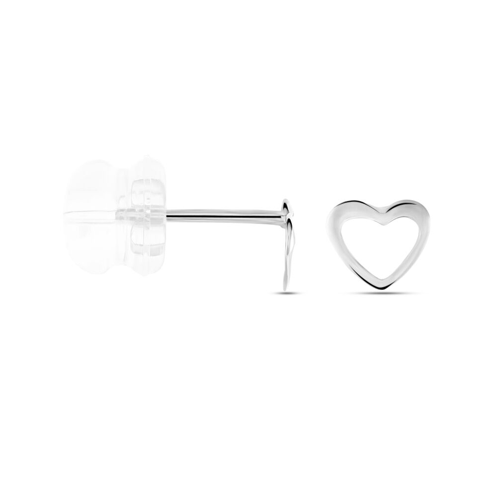 Boucles D'oreilles Puces Anne-maudae Coeurs Or Blanc - Puces Femme | Marc Orian