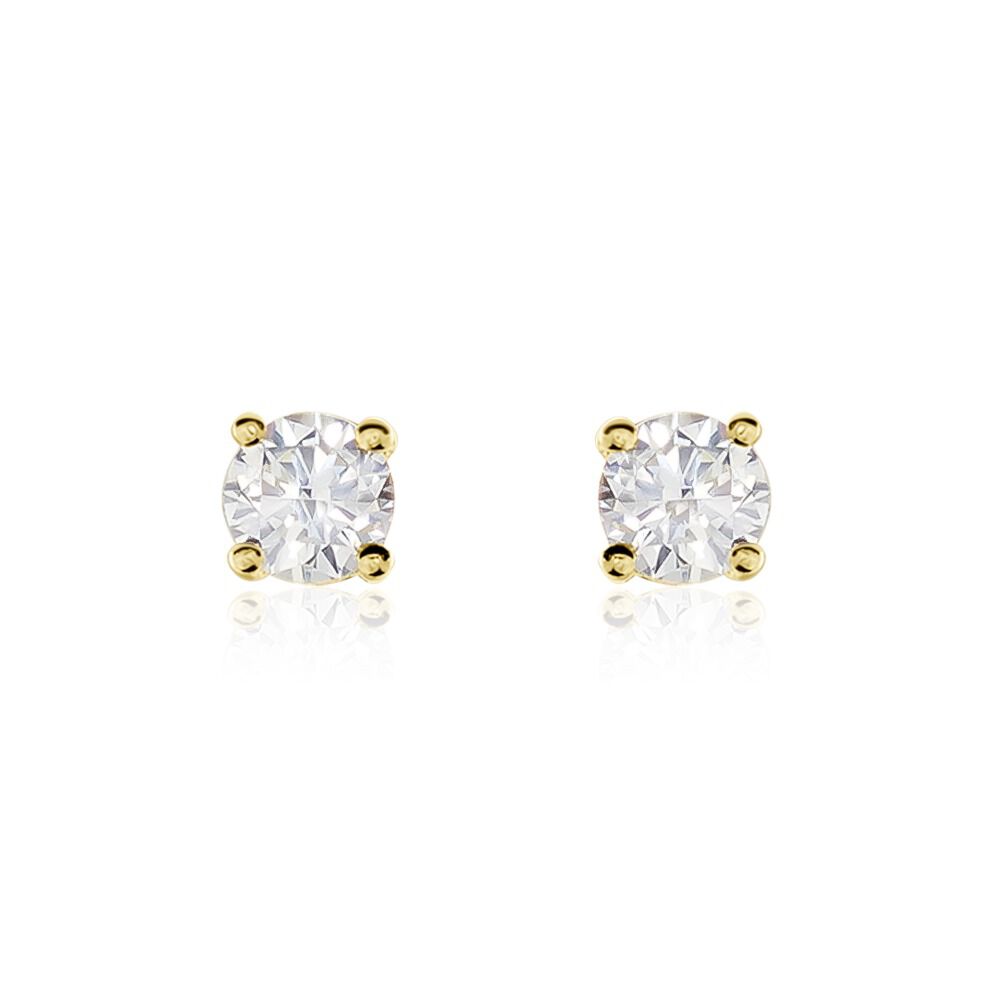 Boucles D'oreilles Puces Or Jaune Victoria Diamants - Puces Femme | Marc Orian