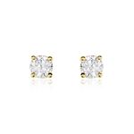 Boucles D'oreilles Puces Or Jaune Victoria Diamants - Puces Femme | Marc Orian