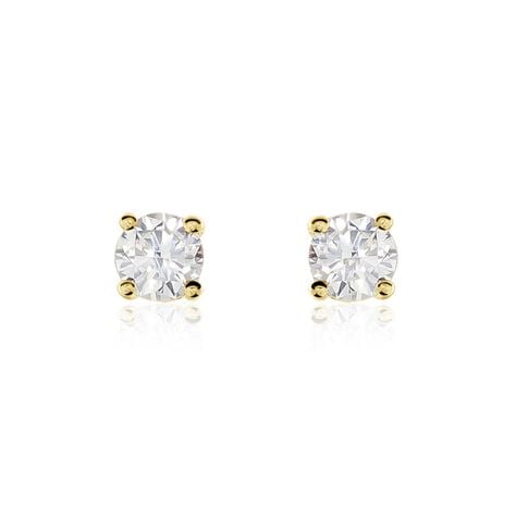 Boucles D'oreilles Puces Or Jaune Victoria Diamants - Puces Femme | Marc Orian