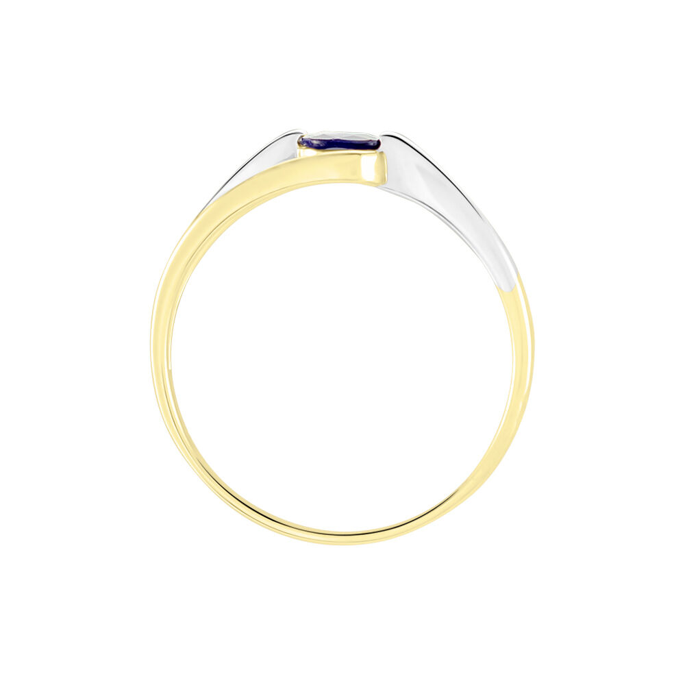 Bague Sylvene Or Bicolore Saphir - Solitaires Femme | Marc Orian
