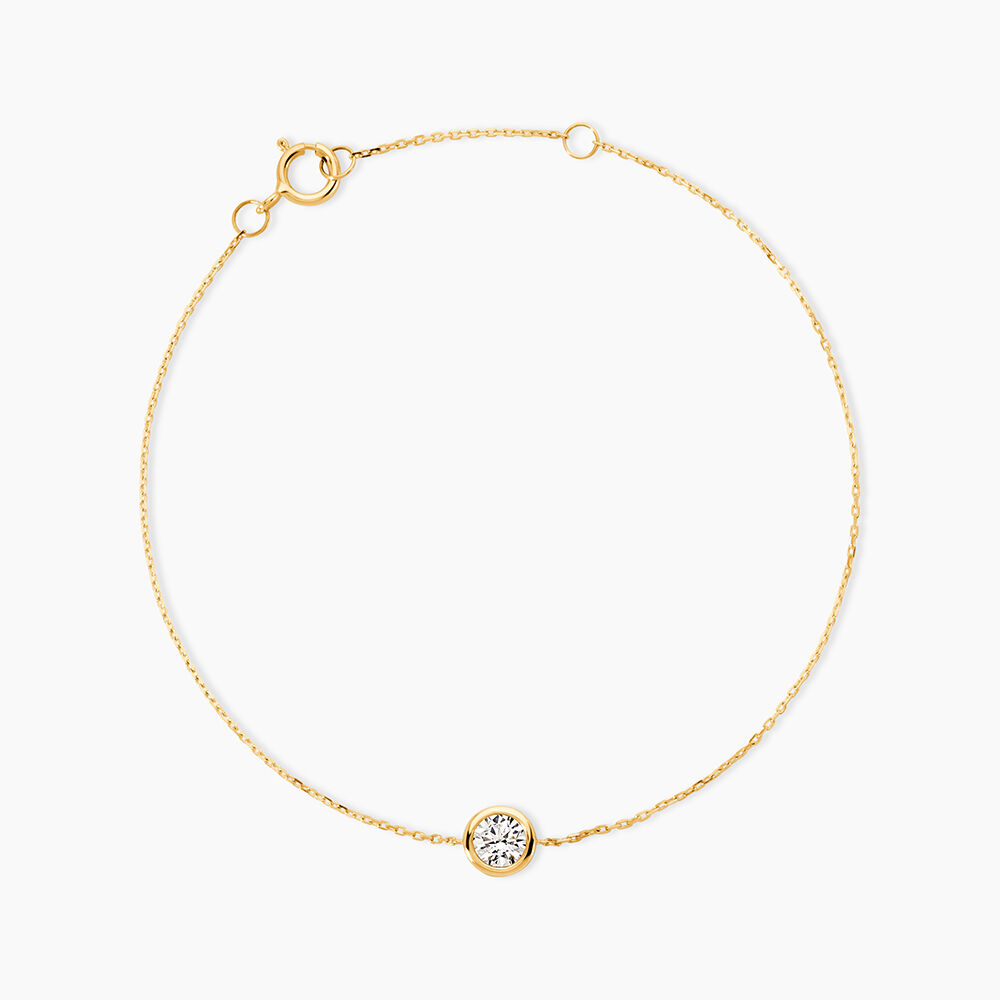 Bracelet Columbine Or Jaune Oxyde De Zirconium Blanc - Bracelets cha&icirc;nes Femme | Marc Orian