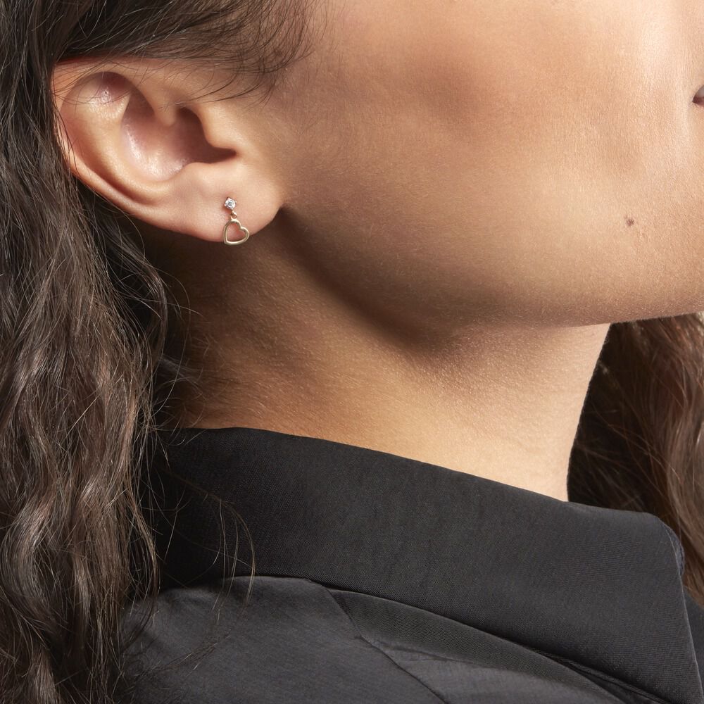 Boucles D'oreilles Pendantes Daria Cœur Or Jaune - Pendantes Femme | Marc Orian