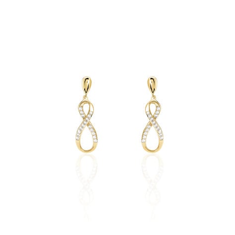Boucles D'oreilles Pendantes Dunya Plaqué Or Jaune Oxyde De Zirconium - Pendantes Femme | Marc Orian