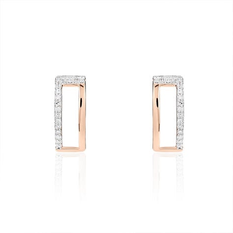 Boucles D'oreilles Puces Charlie Or Rose Diamant - Puces Femme | Marc Orian