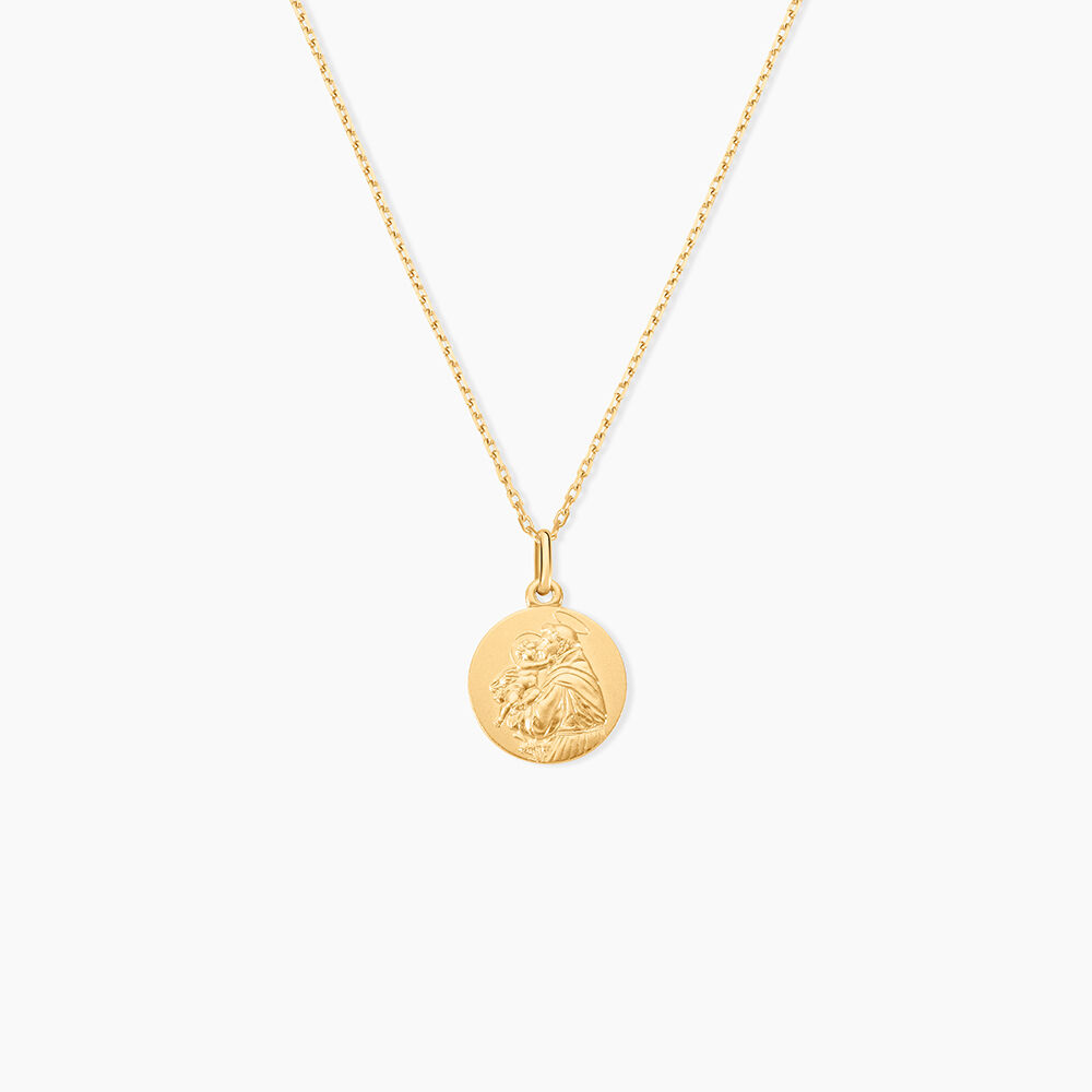 Medaille Or Jaune Saint Antoine De Padoue - Bijoux personnalis&eacute;s Famille | Marc Orian