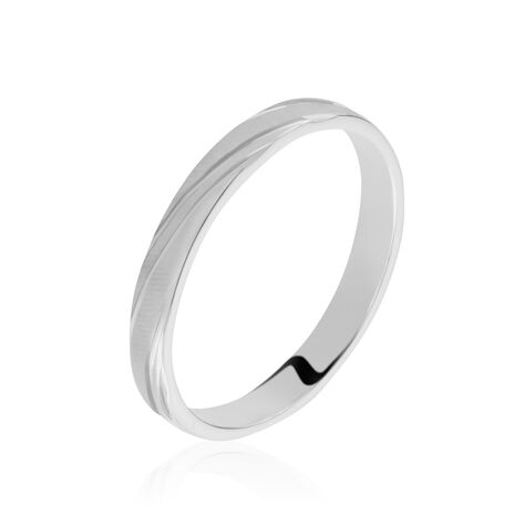 Alliance Eros Brossee Ruban Plat Or Blanc - Alliances duo Famille | Marc Orian