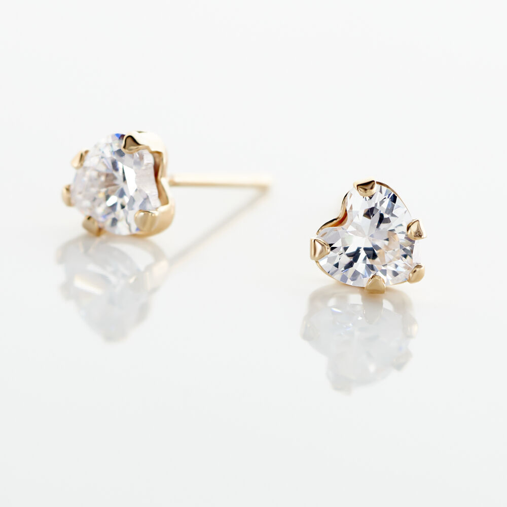 Boucles D'oreilles Puces Daria Coeur Or Jaune Oxyde - Puces Femme | Marc Orian