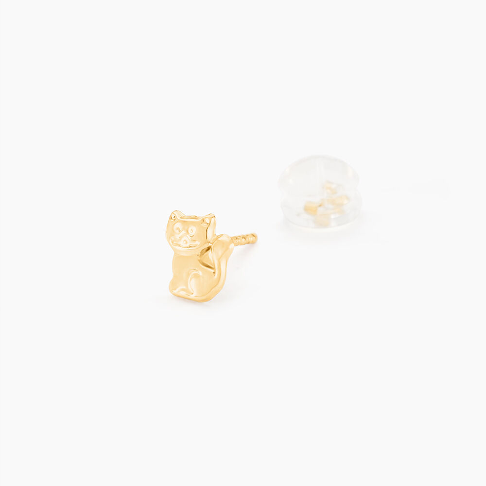 Boucles D'oreilles Puces Florenta Chat Or Jaune - Puces Enfant | Marc Orian