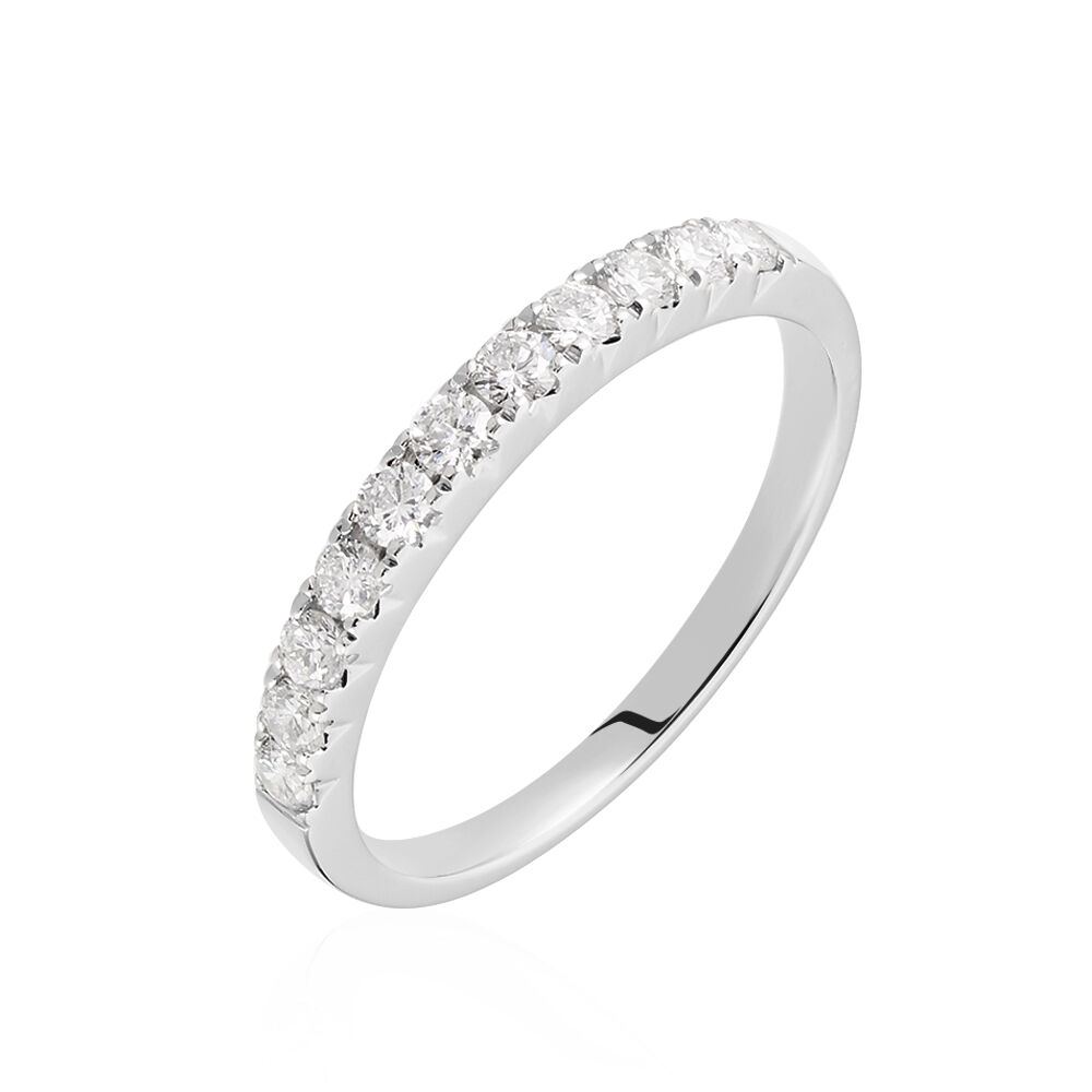 Alliance Pristina Or Blanc Diamant - Alliances avec pierres Femme | Marc Orian