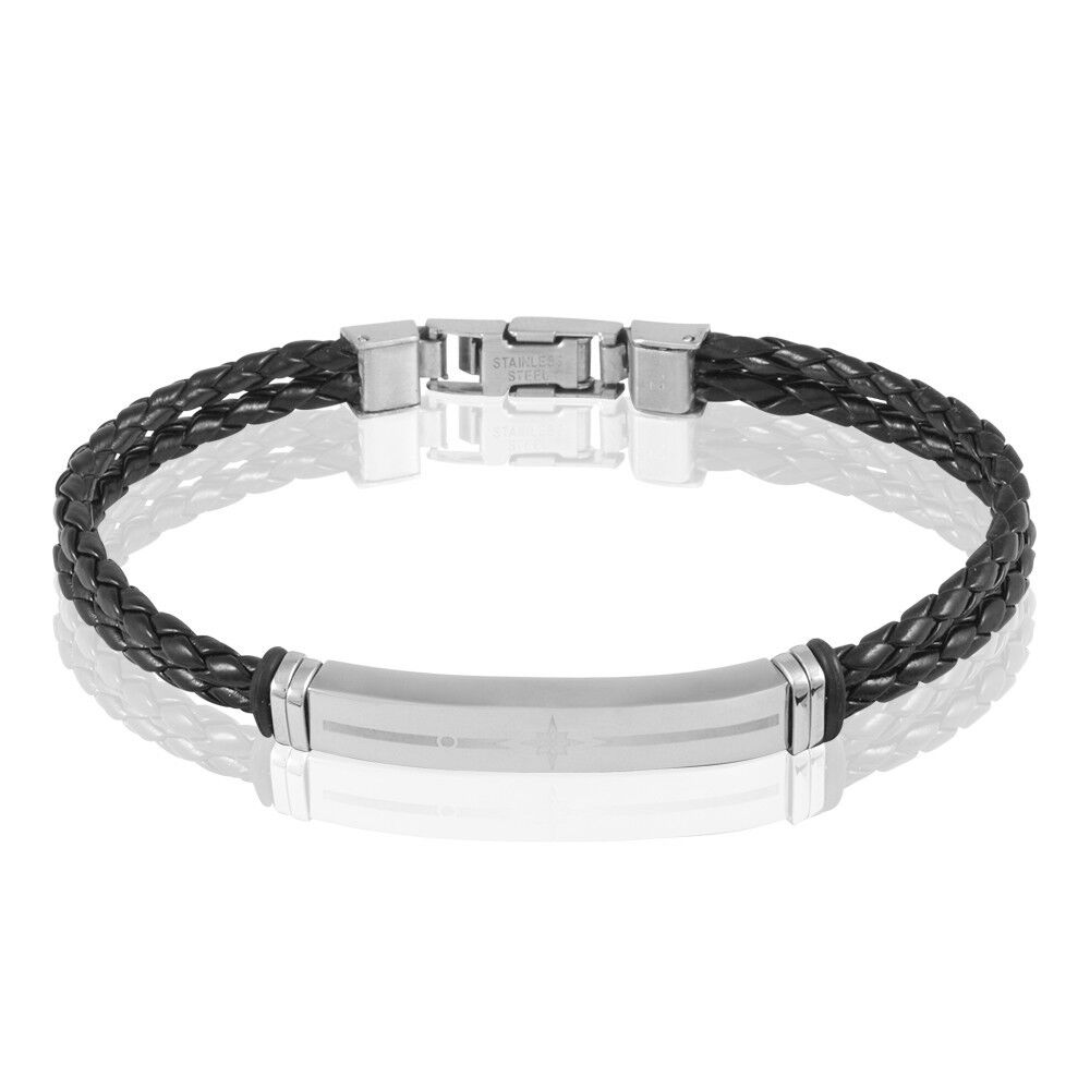 Bracelet Gaetan Acier Blanc - Bracelets cuir Homme | Marc Orian