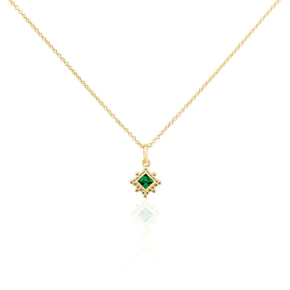 Collier Bobbie Plaque Or Spinelle Vert - Colliers avec pierres Femme | Marc Orian
