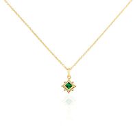 Collier Bobbie Plaque Or Spinelle Vert