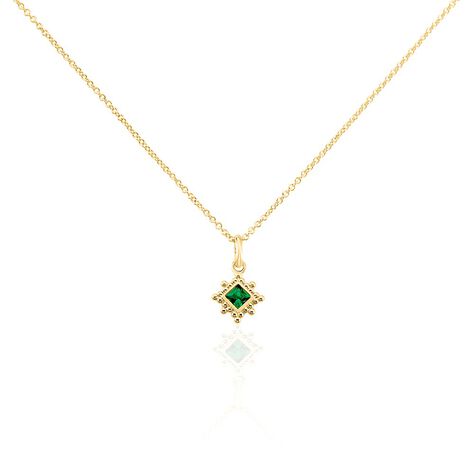 Collier Bobbie Plaque Or Spinelle Vert - Colliers avec pierres Femme | Marc Orian