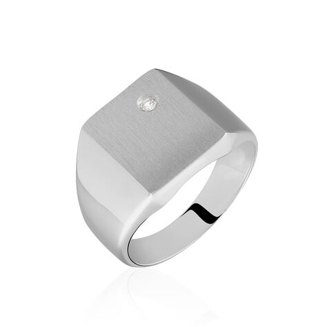 Chevalière Nataniel Argent Blanc Oxyde De Zirconium - Chevalières Homme | Marc Orian