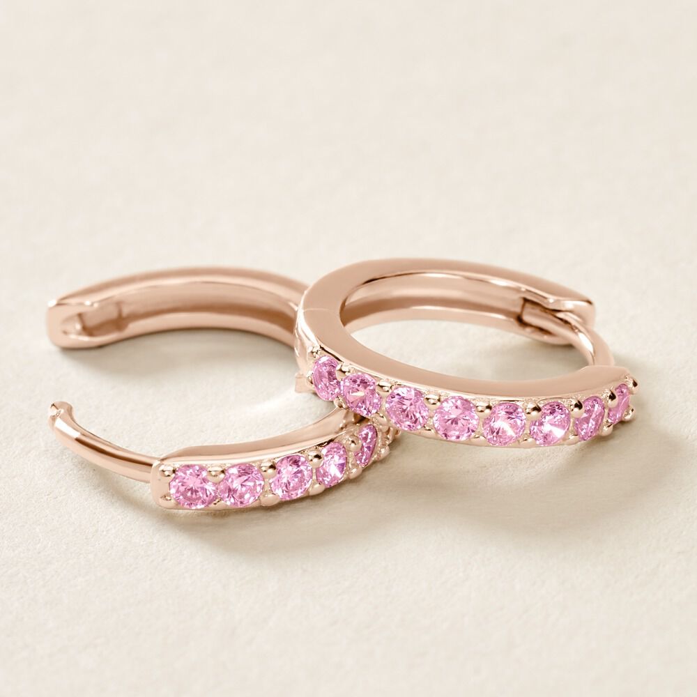 Cr&eacute;oles Rio Argent Rose Oxyde De Zirconium - Cr&eacute;oles Femme | Marc Orian