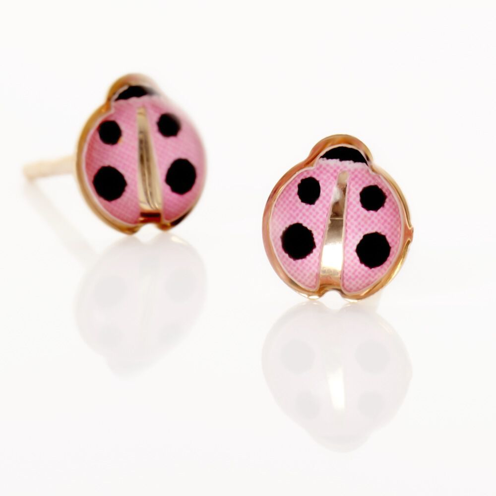 Boucles D'oreilles Puces Helidie Coccinelle Or Jaune - Puces Enfant | Marc Orian