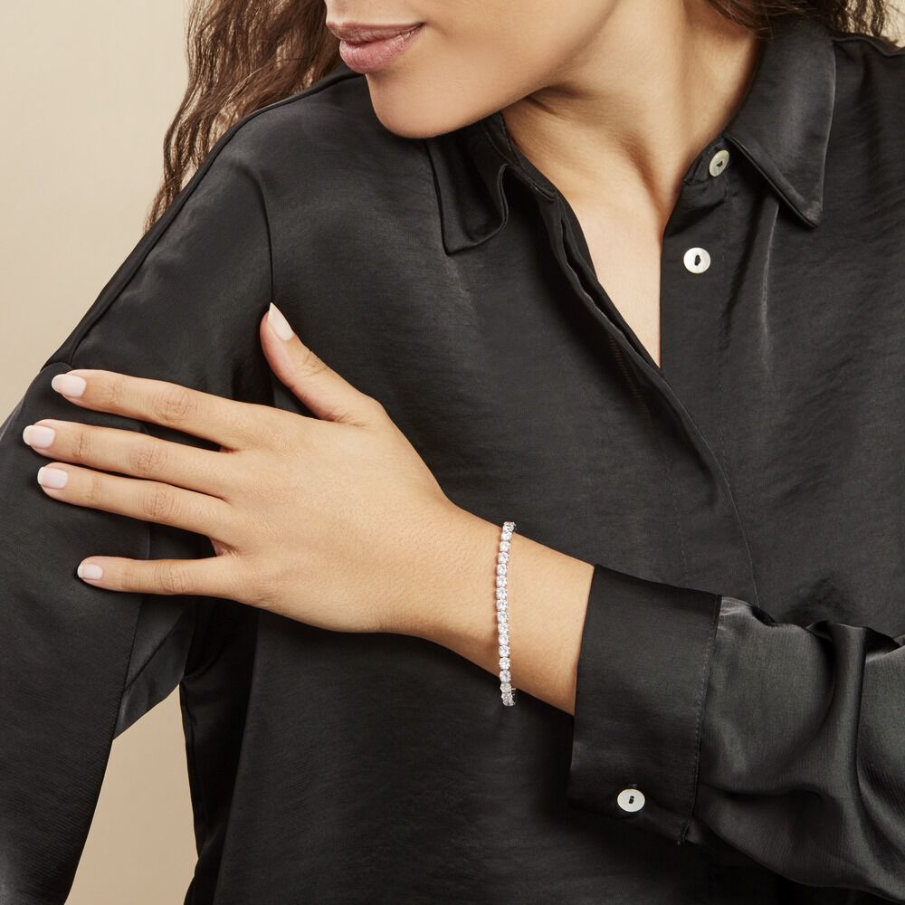Bracelet Lou-anne Argent Blanc Oxyde De Zirconium Blanc - Bracelets chaînes Femme | Marc Orian